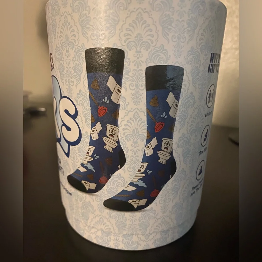 Hype Gifts Toilet Paper Socks “Sh*t Happens” Gag Gift Funny Novelty Socks